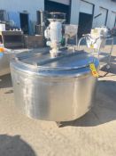 175 Gallon Jacketed S/S Mix Tank with Hinged Lid and Vertical Agitation - Rigging Fees: $150