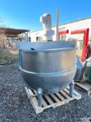 Approximately 300 Gallon Jacketed S/S Kettle, Model: N-300 with Scrape Surface Agitator