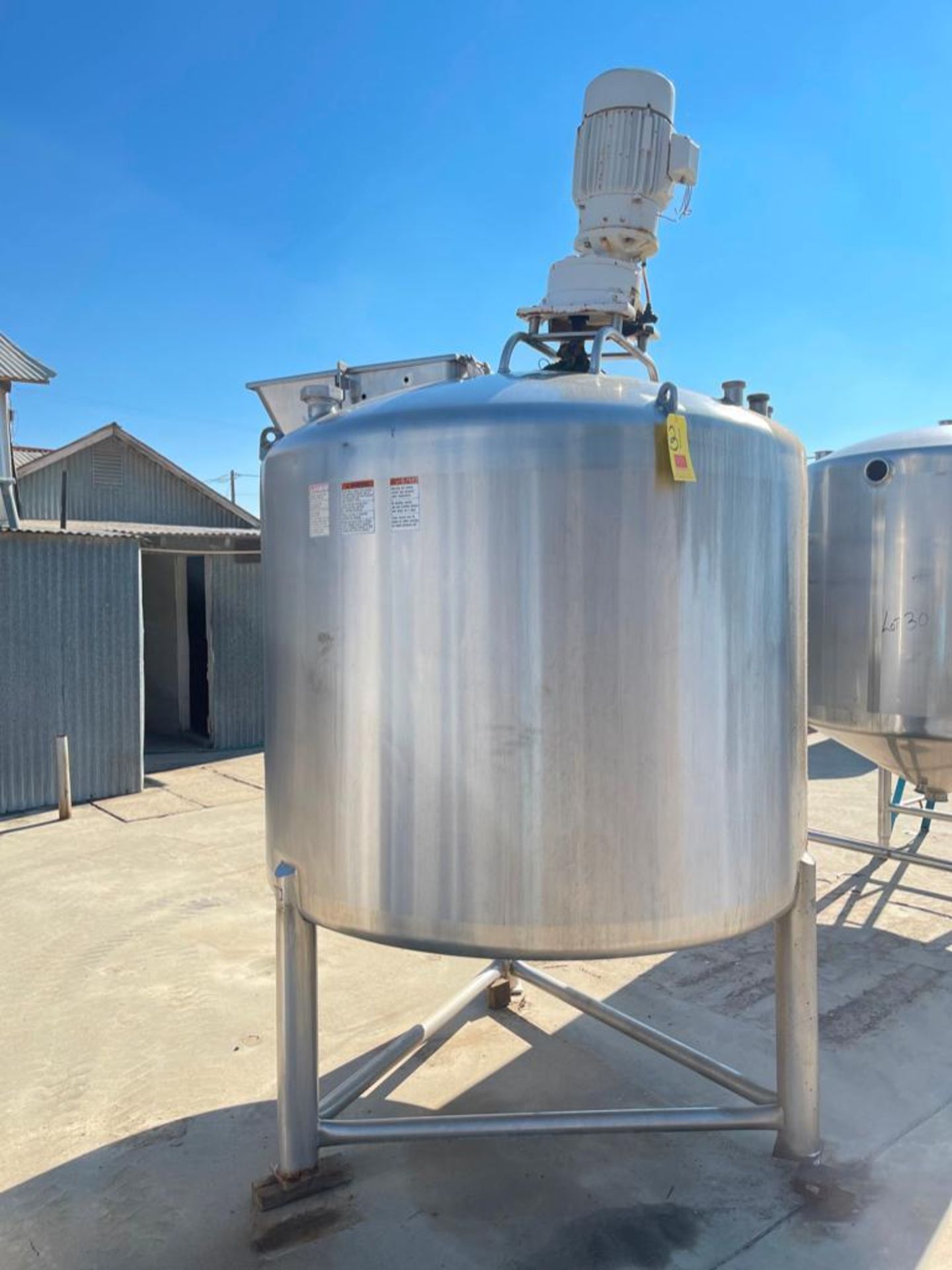 Crepaco 800 Gallon Vertical Dome-Top, Dome-Bottom S/S Tank, S/N: F5266 with Vertical Agitation