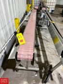 S/S Framed Power Conveyor with Plastic Tabletop Chain, Dimensions = 117" x 7.5" - Rigging Fee: $500