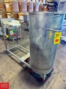 Approximately 80 Gallon S/S Single Shell Vertical Tank with Air Operated Agitator, Skid , Mounted On