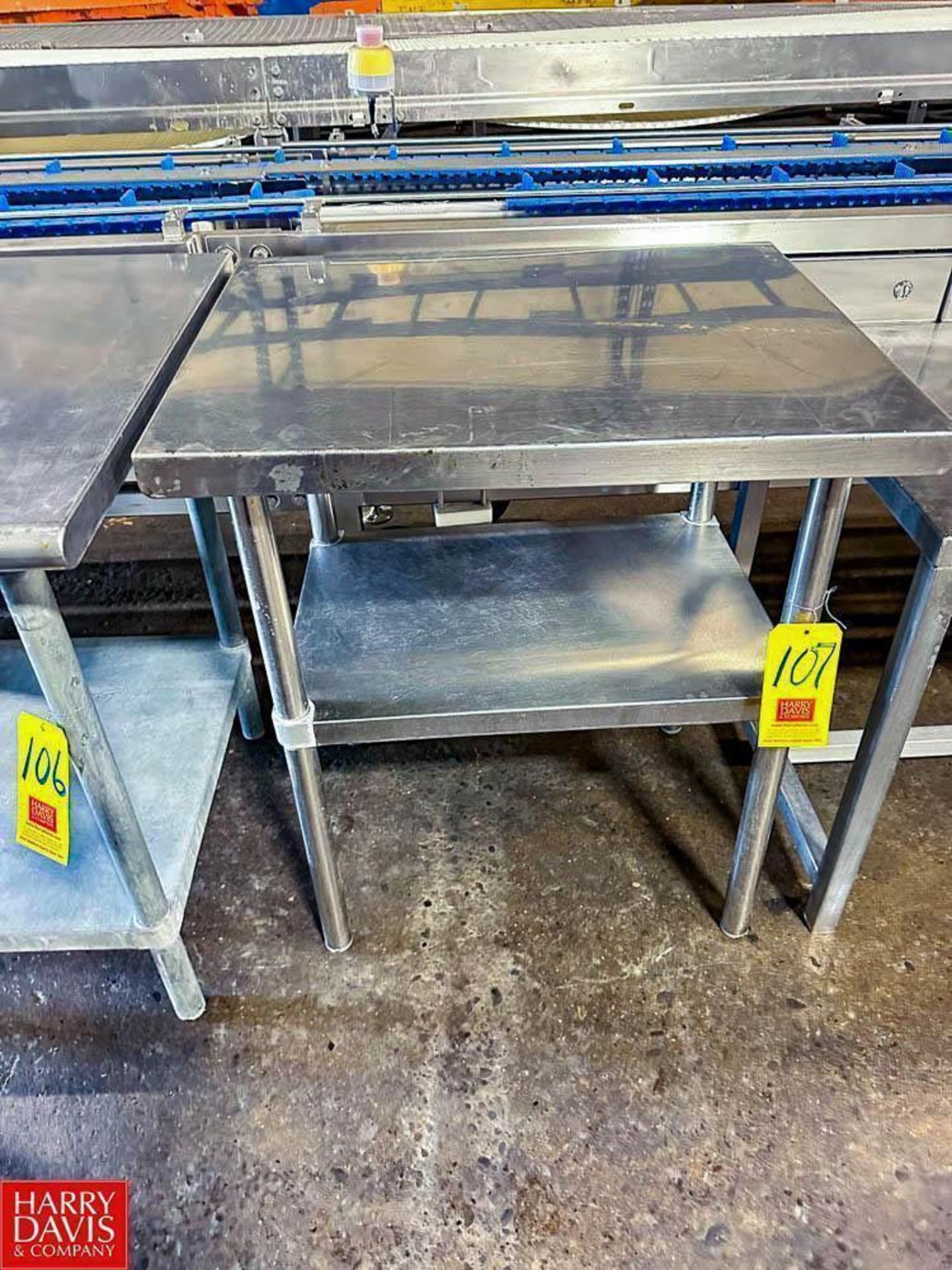 S/S Work Table with S/S Under Shelf, Dimensions = 30" x 2' - Rigging Fee: $50