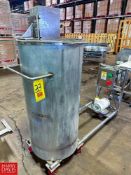 Approximately 80 Gallon S/S Single Shell Vertical Tank with Air Operated Agitator, Skid , Mounted On