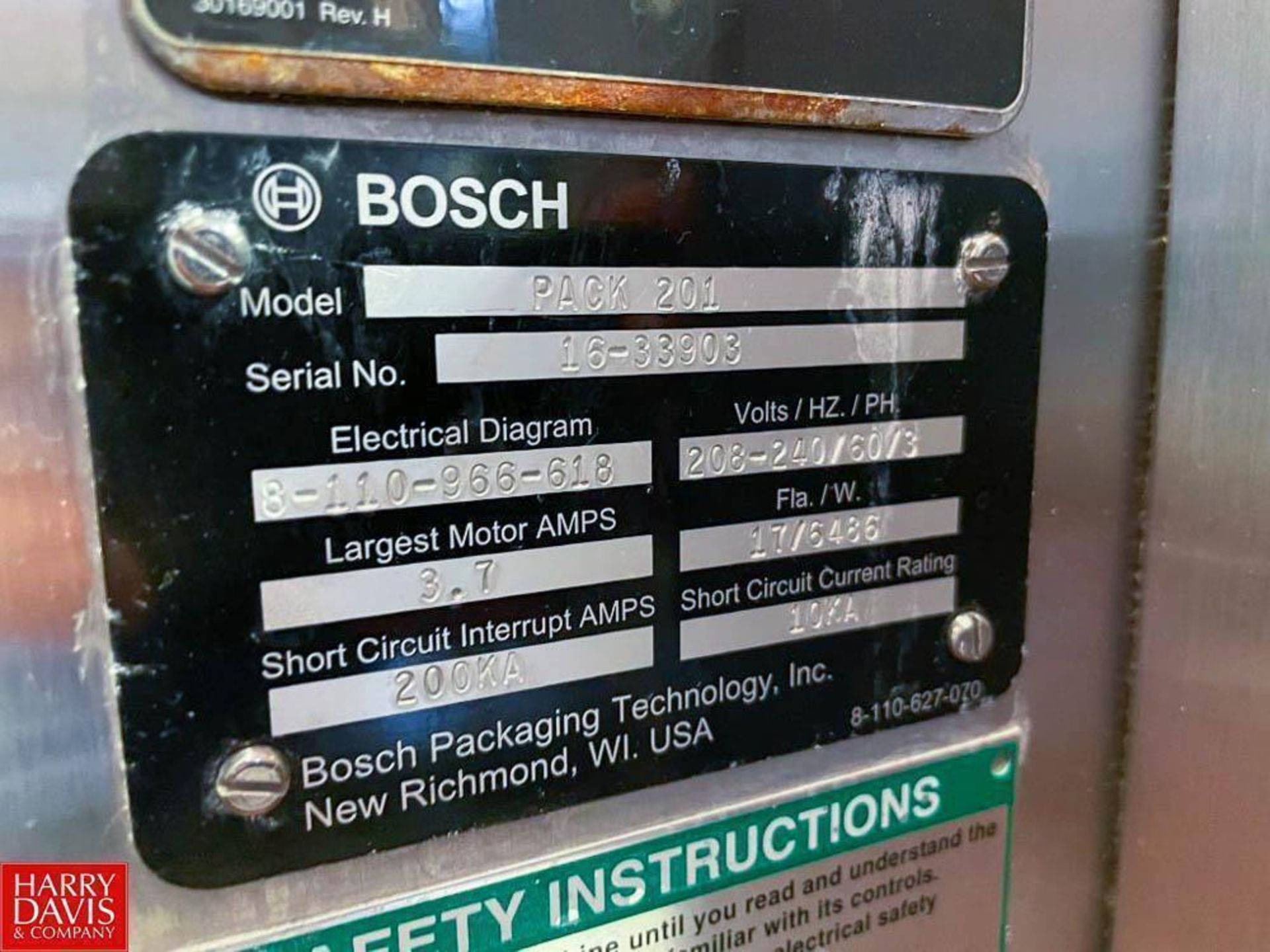Bosch S/S Flow Wrapper, Model: PACK201, S/N: 16-33903 with Rexroth Controls and Conveyor - Image 7 of 7
