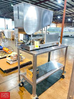 S/S Air Operated Piston Filler with S/S Table, Mounted on Casters - Rigging Fee: $125