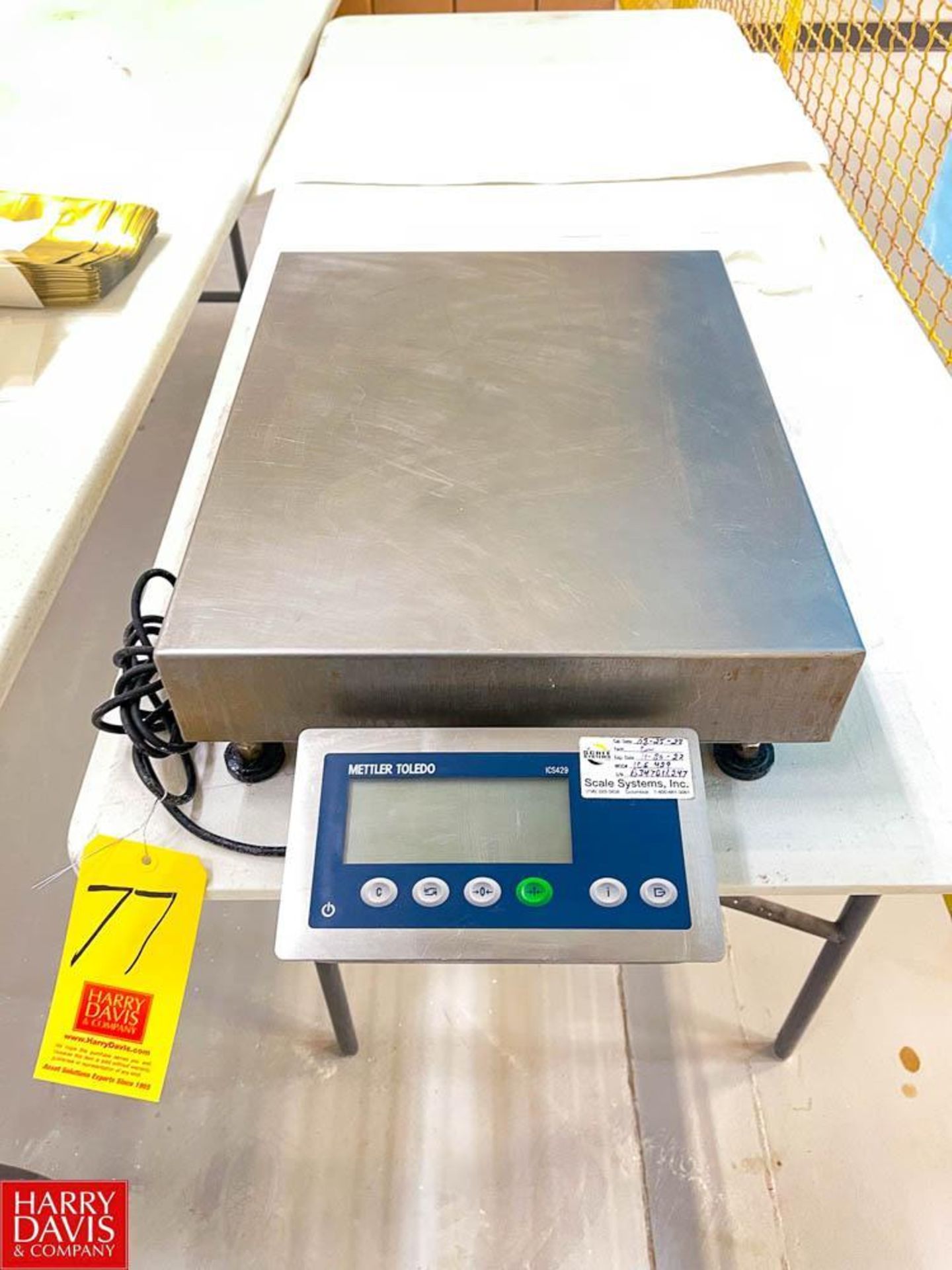 Mettler Toledo S/S Digital Scale, Model: 1CS429 - Rigging Fee: $25