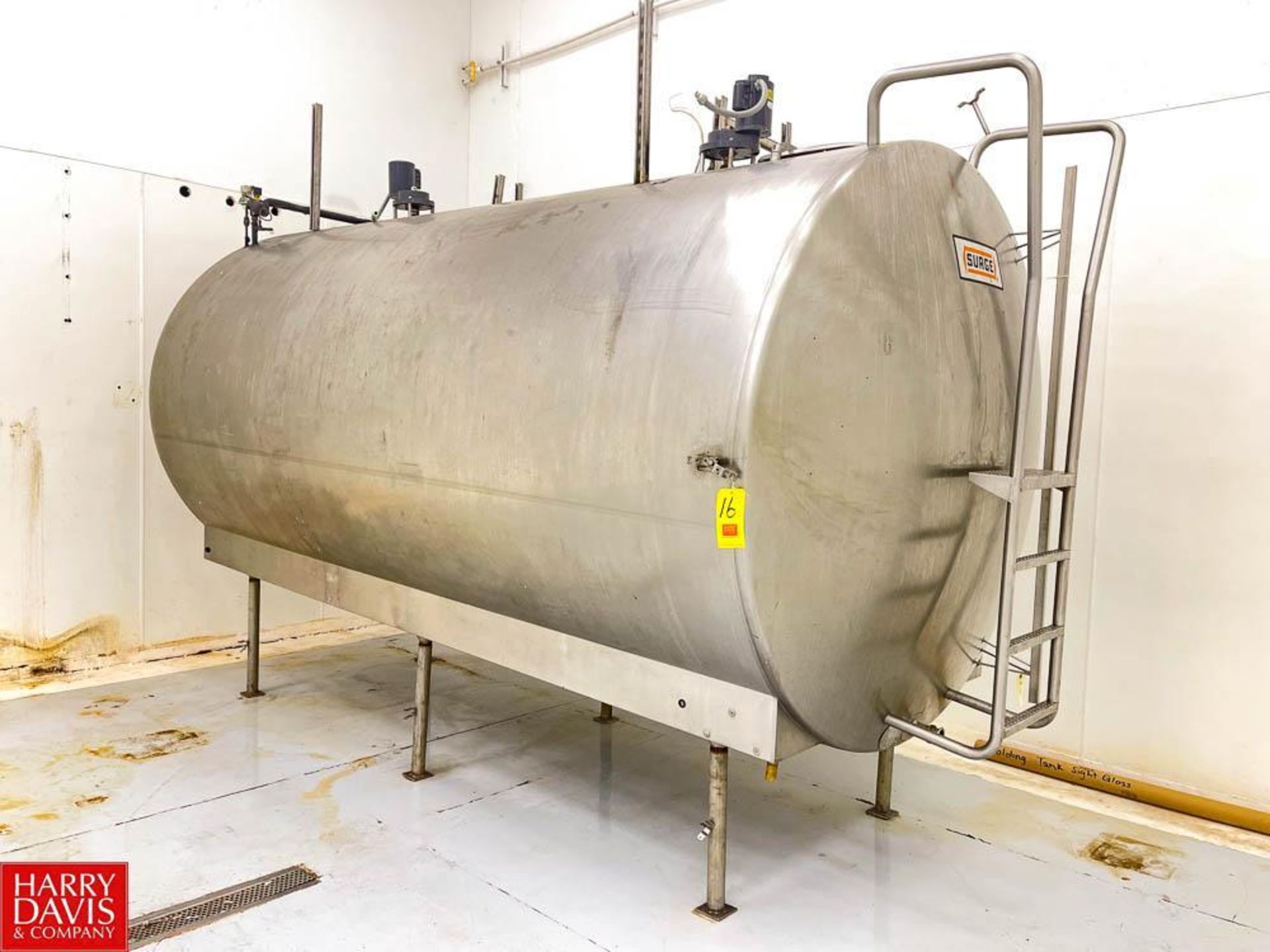 3,000 Gallon All S/S Jacketed Tank, Model: 87130, S/N: 960208 with Dual Vertical Agitator and Space