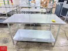 S/S Work Table with Undershelf, Dimensions = 60" x 30"