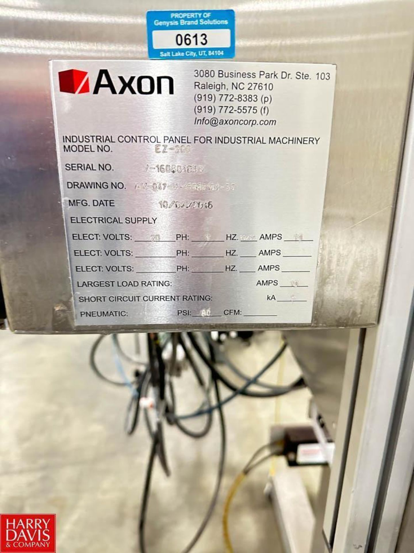 2016 Axon Shrink Sealer, Model: EZ-200, S/N: Valves-16080103B - Rigging Fee: $125 - Image 3 of 4