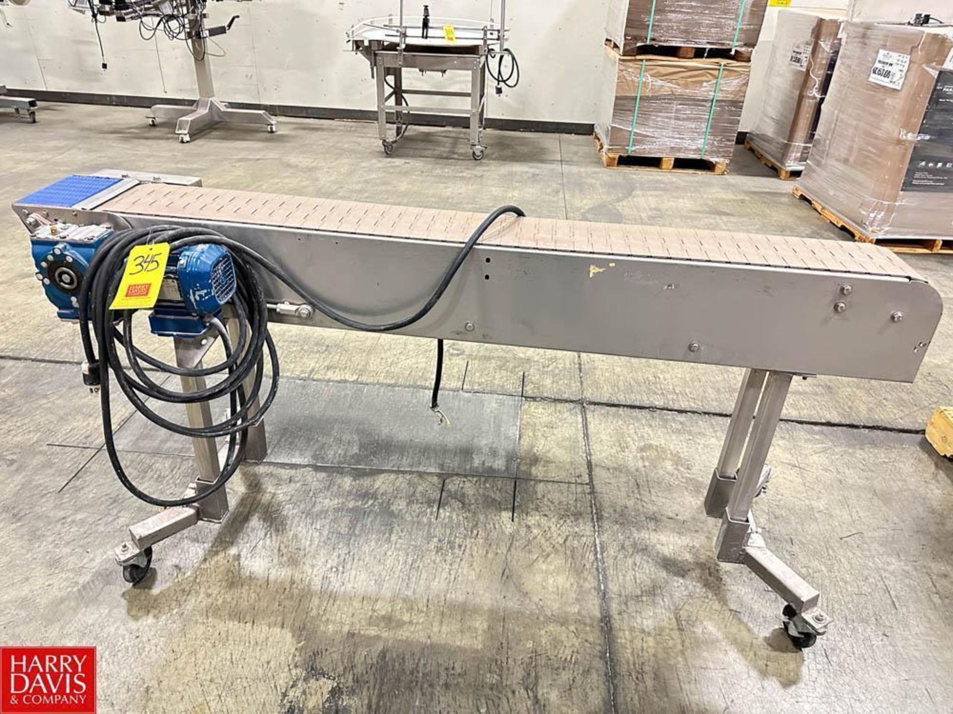 S/S Frame Power Conveyor with 7.5" Width Plastic Table Top Chain - Rigging Fee: $125