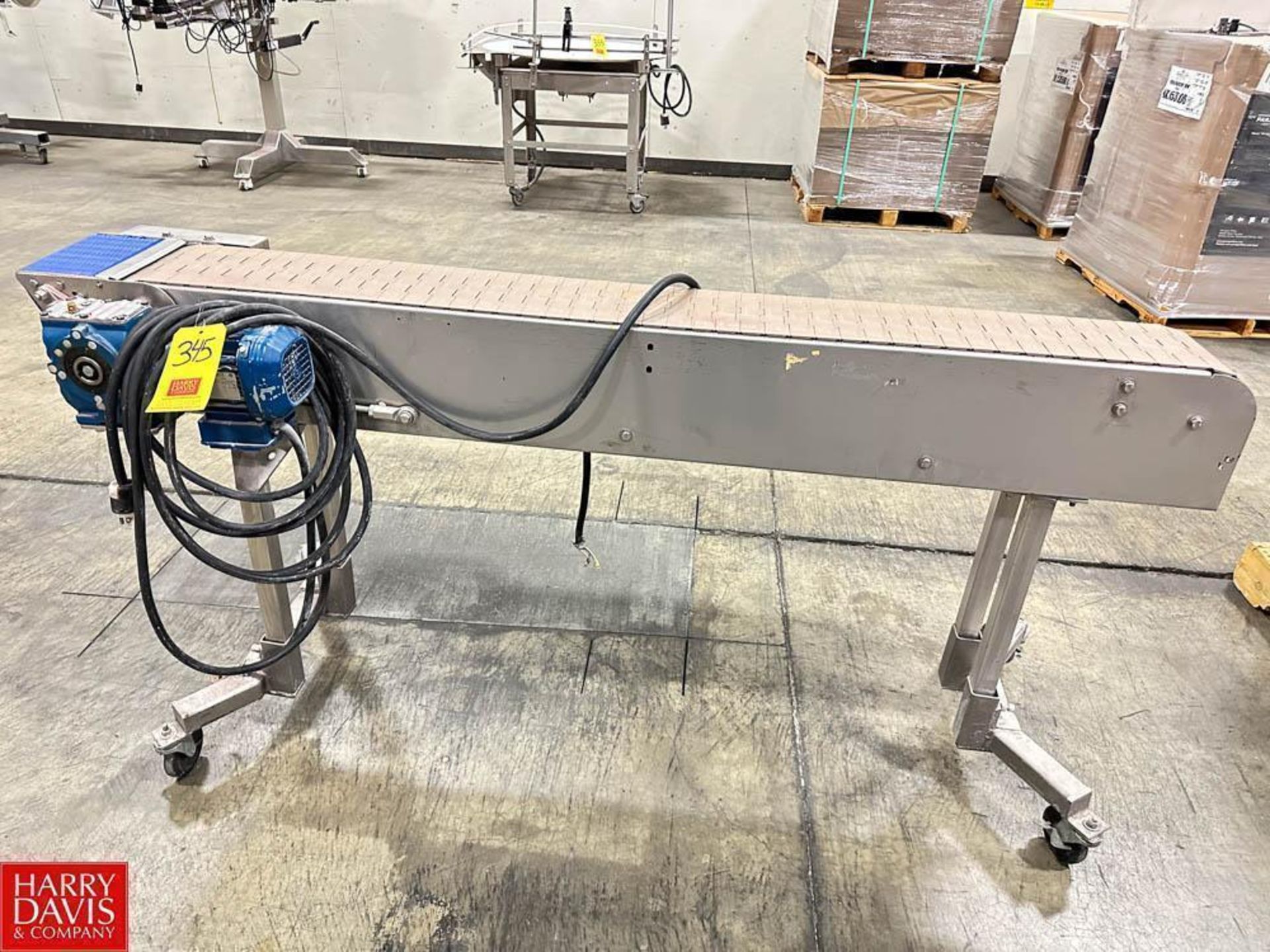 S/S Frame Power Conveyor with 7.5" Width Plastic Table Top Chain - Rigging Fee: $125 - Image 2 of 2