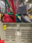 Shuttle Bin 330 with Mop Buckets, Mop Handles and Misc. Cleaning Supplies