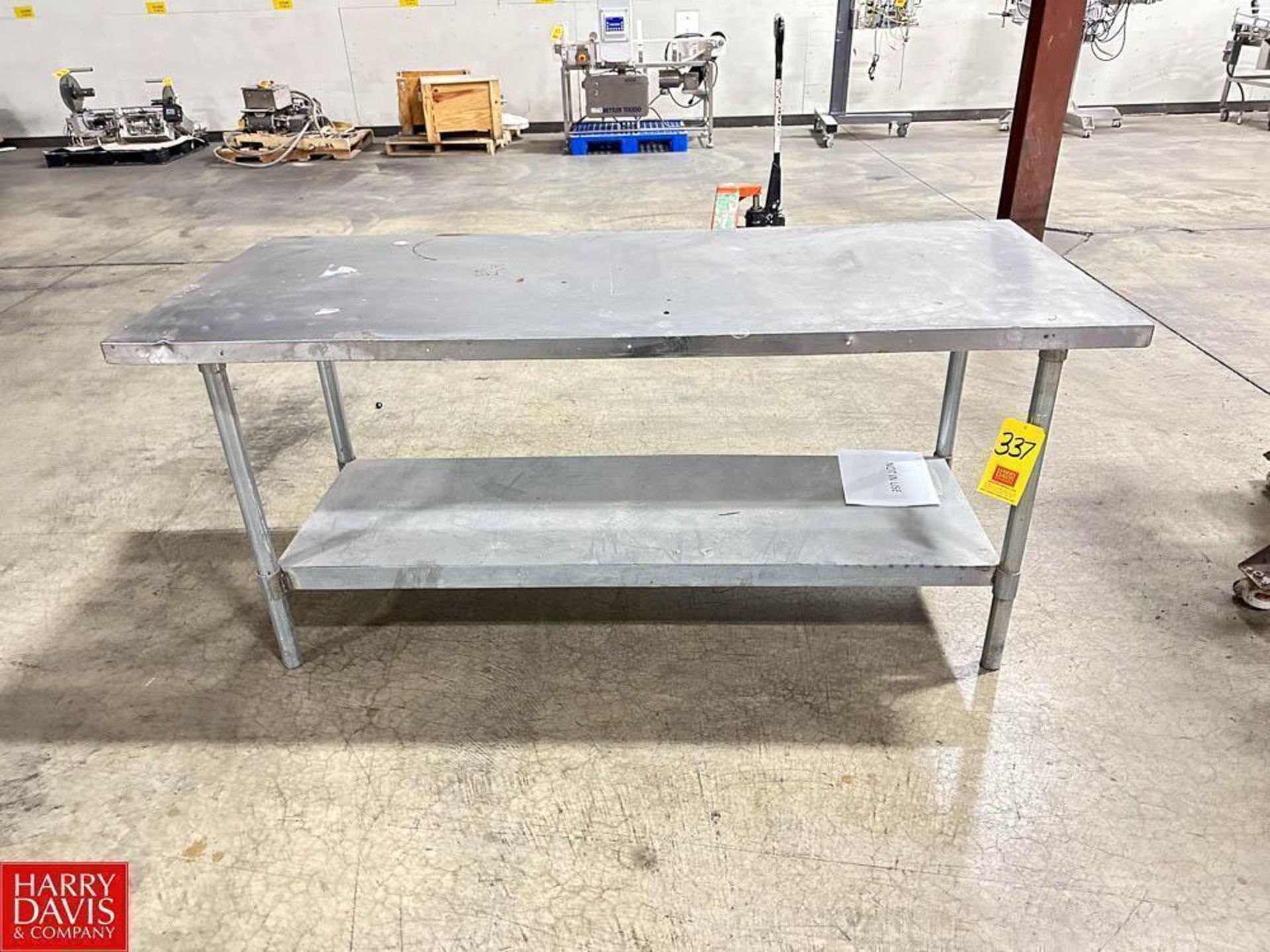 S/S Top Table with Undershelf, Dimensions = 29.5" x 72" - Rigging Fee: $35 - Image 2 of 2