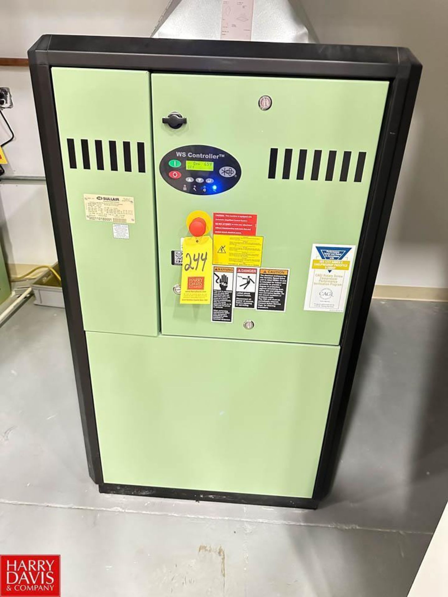 Sullair Screw Air Compressor, 36.6 BHP, 163 CFM, 125 PSI, Model: 202110180001