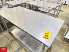 S/S Work Table with Undershelf, Dimensions = 60" x 30"