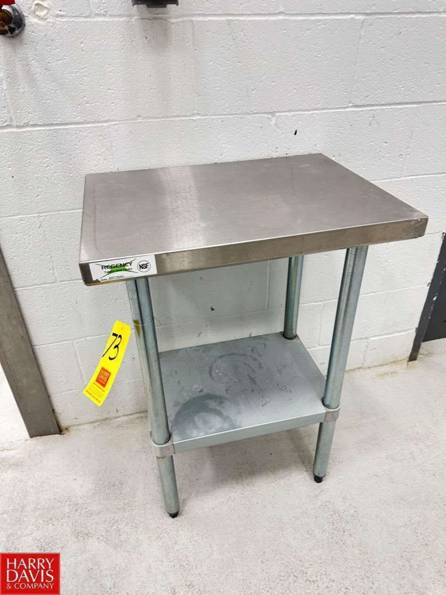 Regency S/S Work Table with Undershelf, Dimensions = 18" x 24" - Rigging Fee: $35 - Image 2 of 2