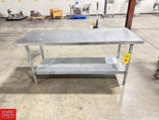 S/S Top Table with Undershelf, Dimensions = 29.5" x 72" - Rigging Fee: $35
