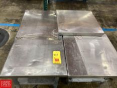 S/S Tables, Dimensions = 18" Tall - Rigging Fee: $50