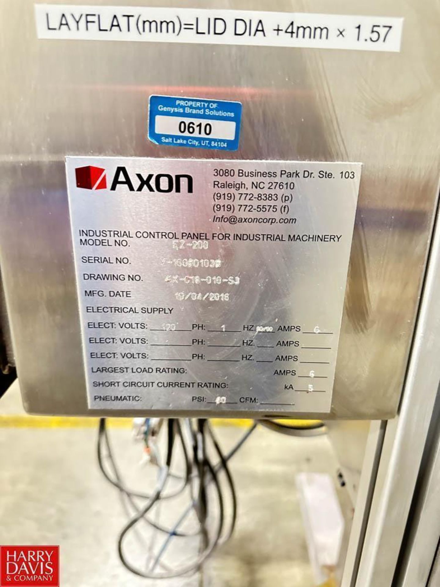 2016 Axon Shrink Sealer EZ-200, S/N: Valves-16000103D - Rigging Fee: $125 - Image 4 of 4