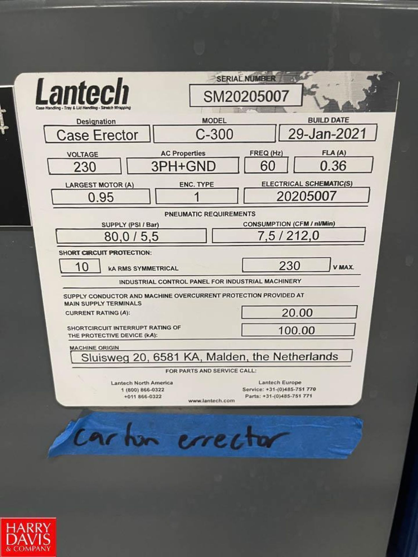 2020 Lantech Case Sealer, Model: CS-300, S/N: CS005626 - Image 2 of 2