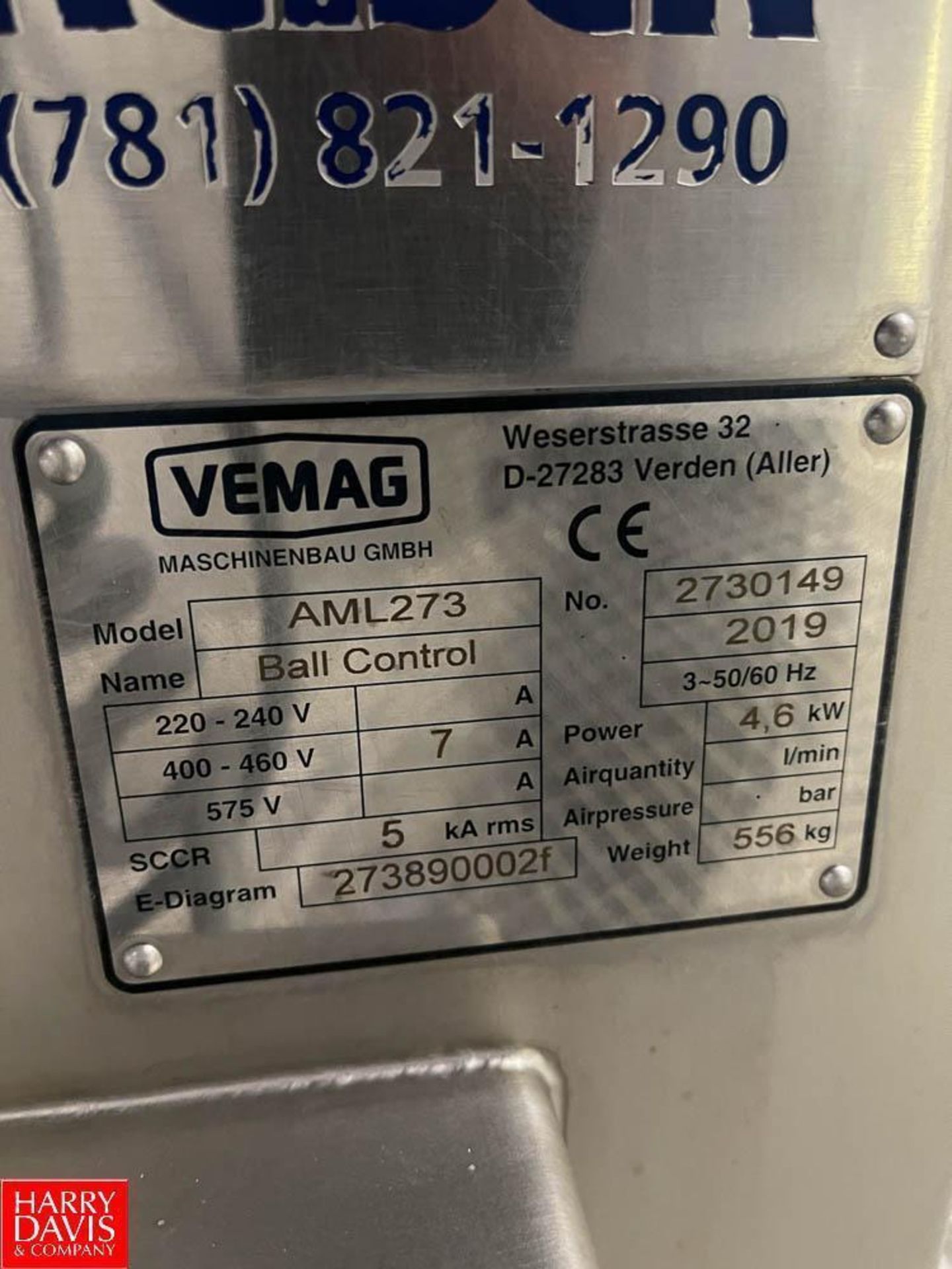 2019 Vemag Ball Control Meatball Former, Model: AML273, S/N: 2730149 - Image 4 of 4