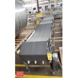 S/S Frame Conveyor, Dimensions = 210" x 24" Plastic Belt on Wheels, Straight