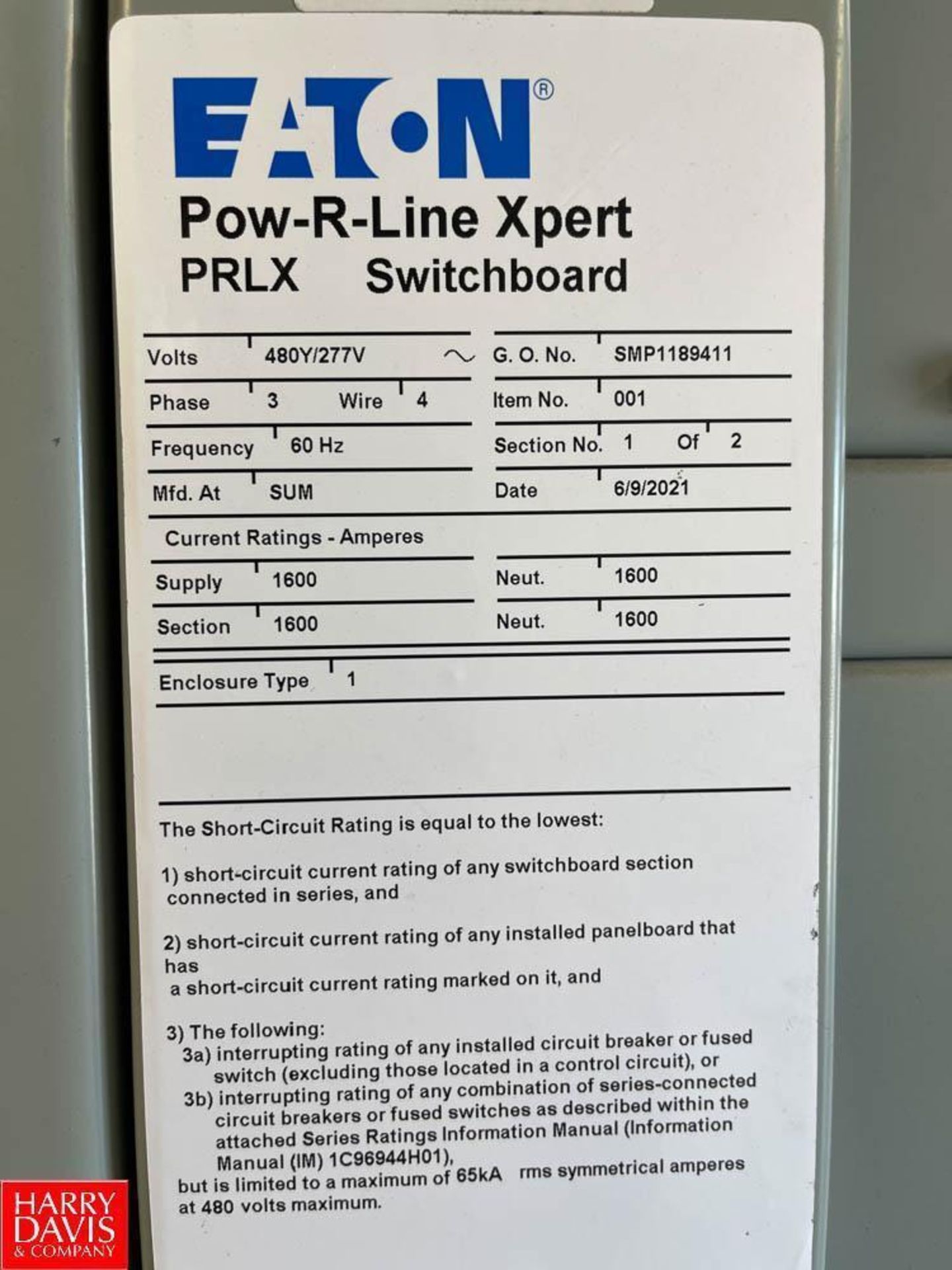2021 Eaton Pow-R-Line Xpert Switchboard - Image 4 of 4