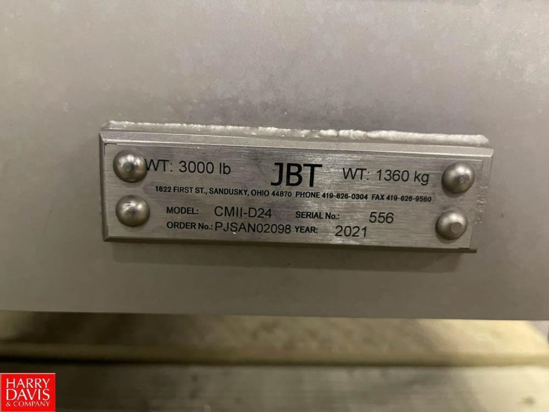 2021 JBT Char Marker, Model: CMII-D24, S/N: 556, 24" Belt Width, with Gas Mixing Valves and Spare Pa - Image 5 of 7