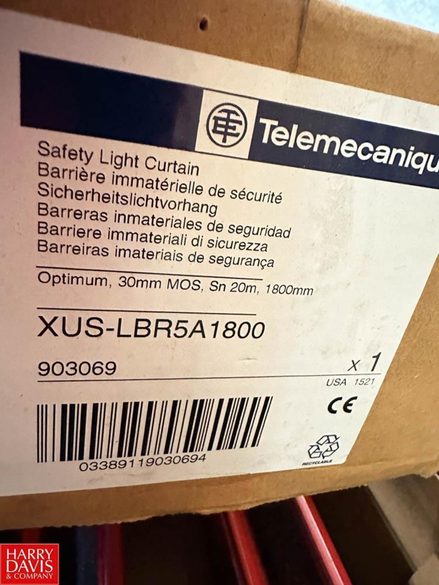 NEW Telemecanique Safety Light Curtain, 30MM-M0S, SN20M, 180 mm - Image 2 of 2