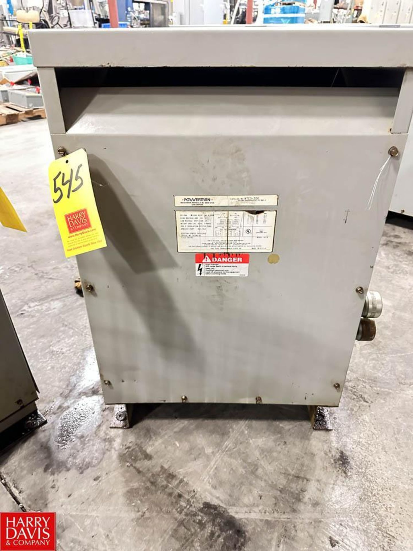 Powertran 20 kVA Transformer H.V. 480, L.V. 240Y/139