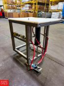 S/S Framed Pneumatic Table with Foot Control and Teflon Top, Dimensions = 33" x 26"