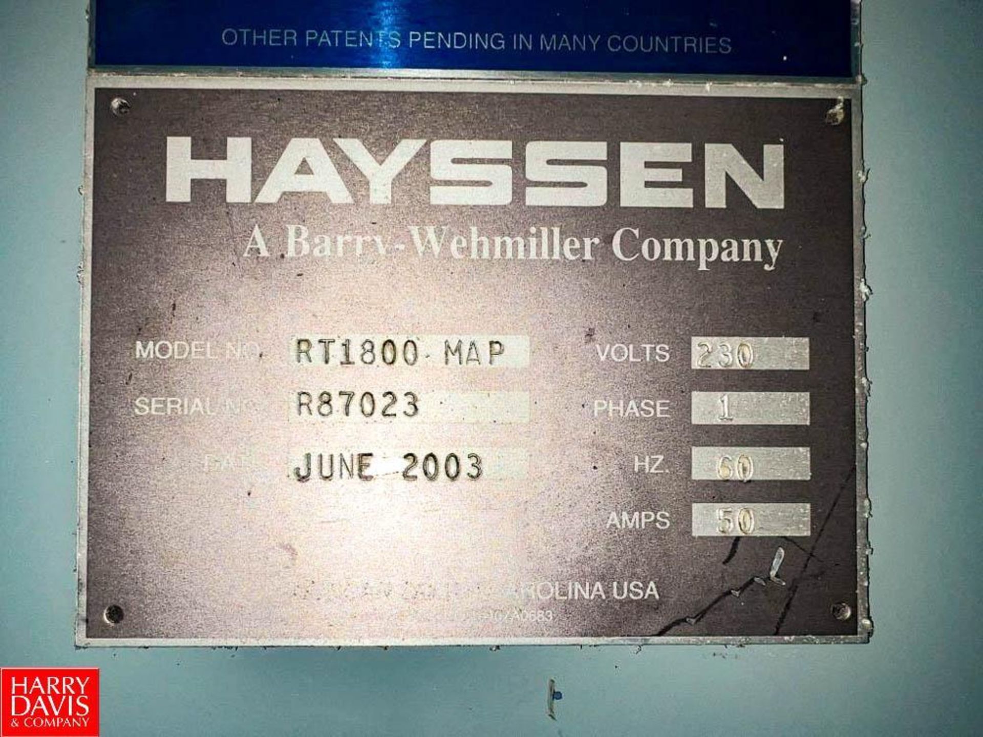 Hayssen Flow Wrapper, Model: RT1800MAP, S/N: R87023 with Touch Screen HMI - Image 4 of 5