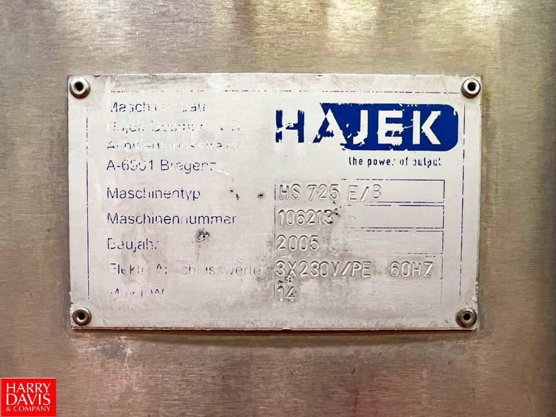 Hajek S/S Slicer, Machine Type: HS 725 E/B, Machine No: 106213 with HMI (Location: Plover, WI) - Image 4 of 4