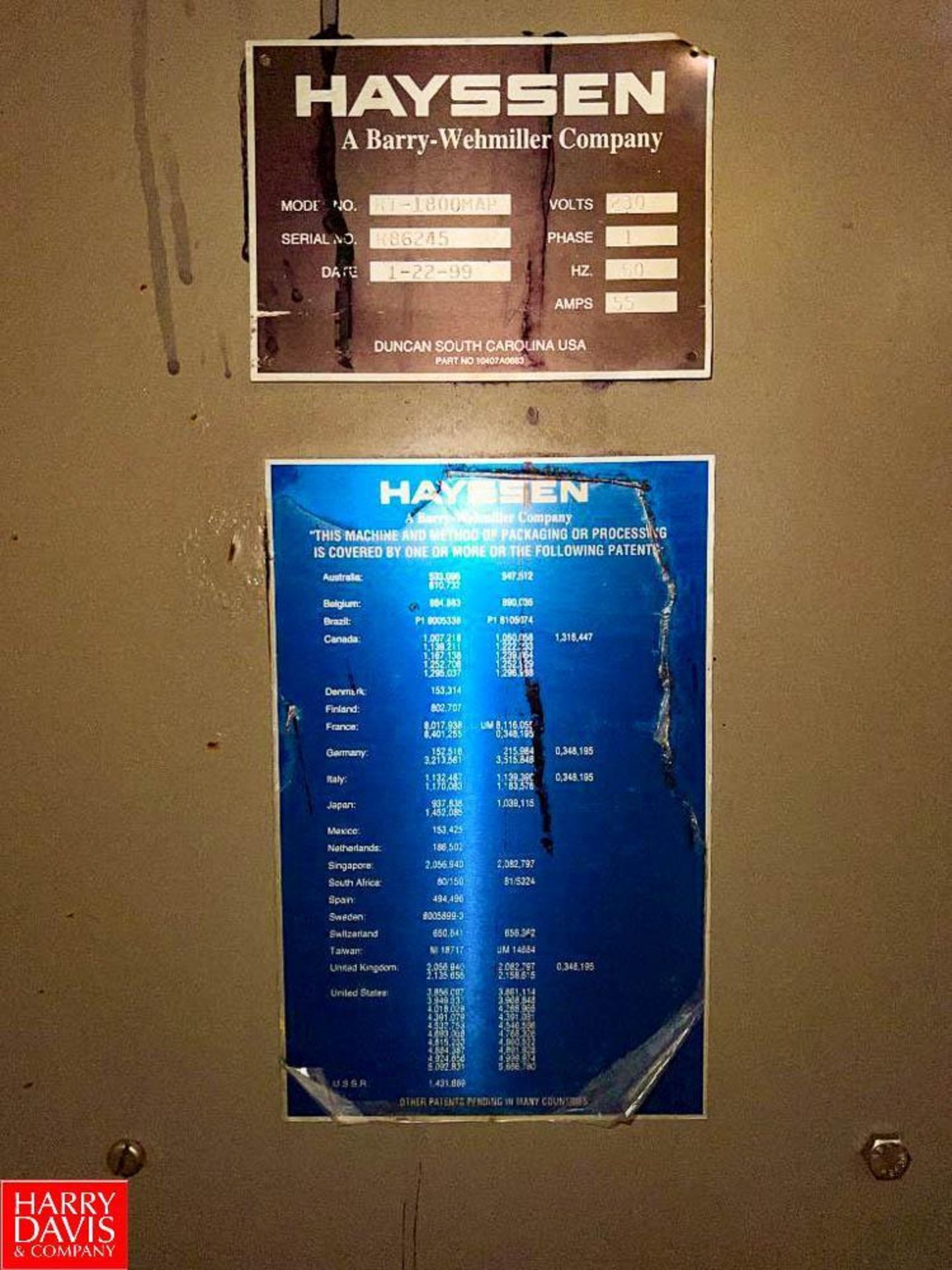 Hayssen Flow Wrapper, Model: RT-1800MAP, S/N: R86245 with Touch Screen HMI and Dies - Image 3 of 3