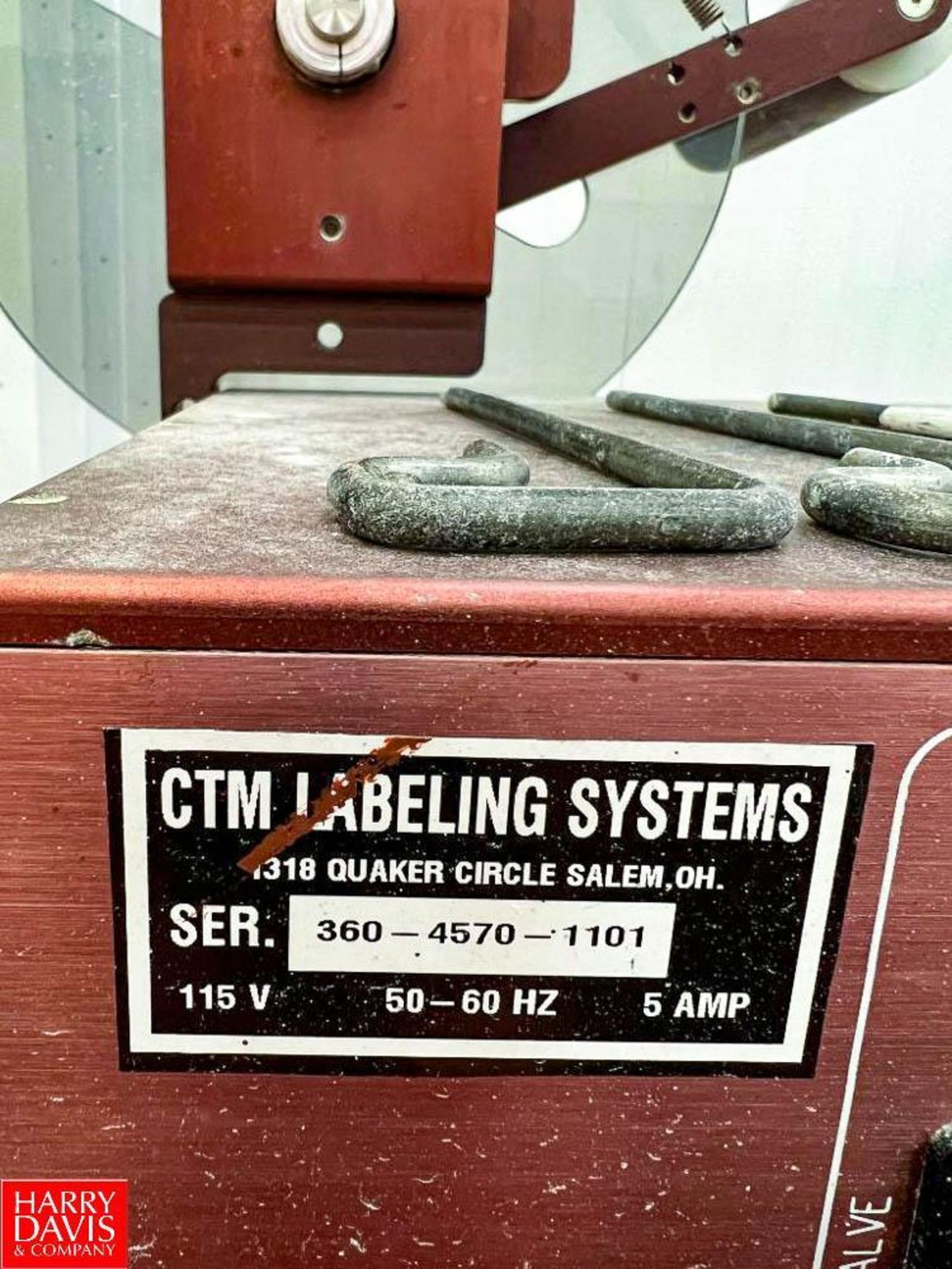CTM Labeling Systems Mobile Top/Bottom Labeler, S/Ns: 360-4570-1101 (Top) and 360-4571-1101 (Bottom)