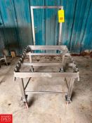 Mobile S/S Roller Conveyor Cart, Dimensions = 28" x 25" (Rollers Not Included)