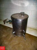 25 Gallon S/S Single Wall Tank with Cover, Dimensions = 18" Diameter x 24" Depth