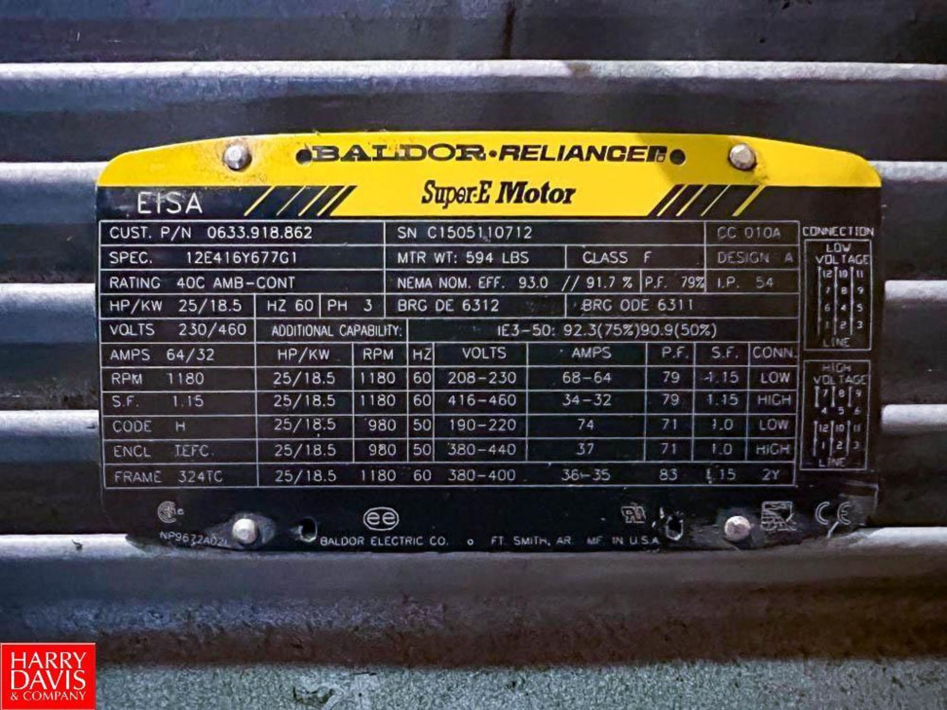 Busch R5 Vacuum Pump, Model: RA0630B4Z61001, S/N: U153300171 with Baldor 25 HP 1,180 RPM Motor - Image 3 of 3