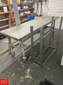 S/S Table, Dimensions = 7. 5' Length x 2.5' Width x 33" Height and Stand - Rigging Fee: $50