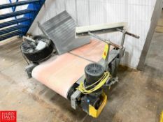 Bag Flopper with S/S Chute, Drive and Belt Conveyor, Dimensions = 4' x 22" - Rigging Fee: $75