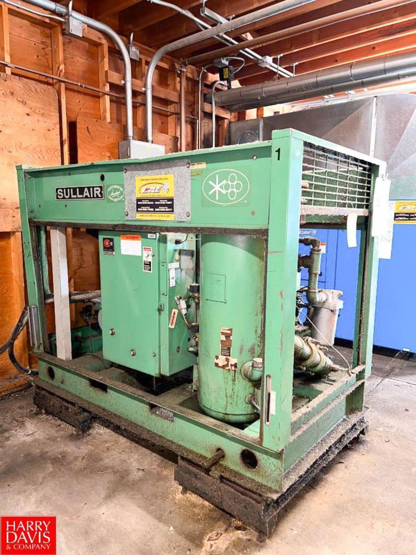 Sullair 50 HP, 125 PSIG Air Compressor, Model: 12B-50H, S/N: 003-57148 with Controls - Image 2 of 3