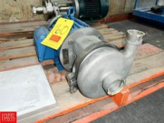 Ampco 3 HP Centrifugal Pump with NEW Weg 3,515 RPM Motor and 2.5" x 2" S/S Head, Clamp-Type