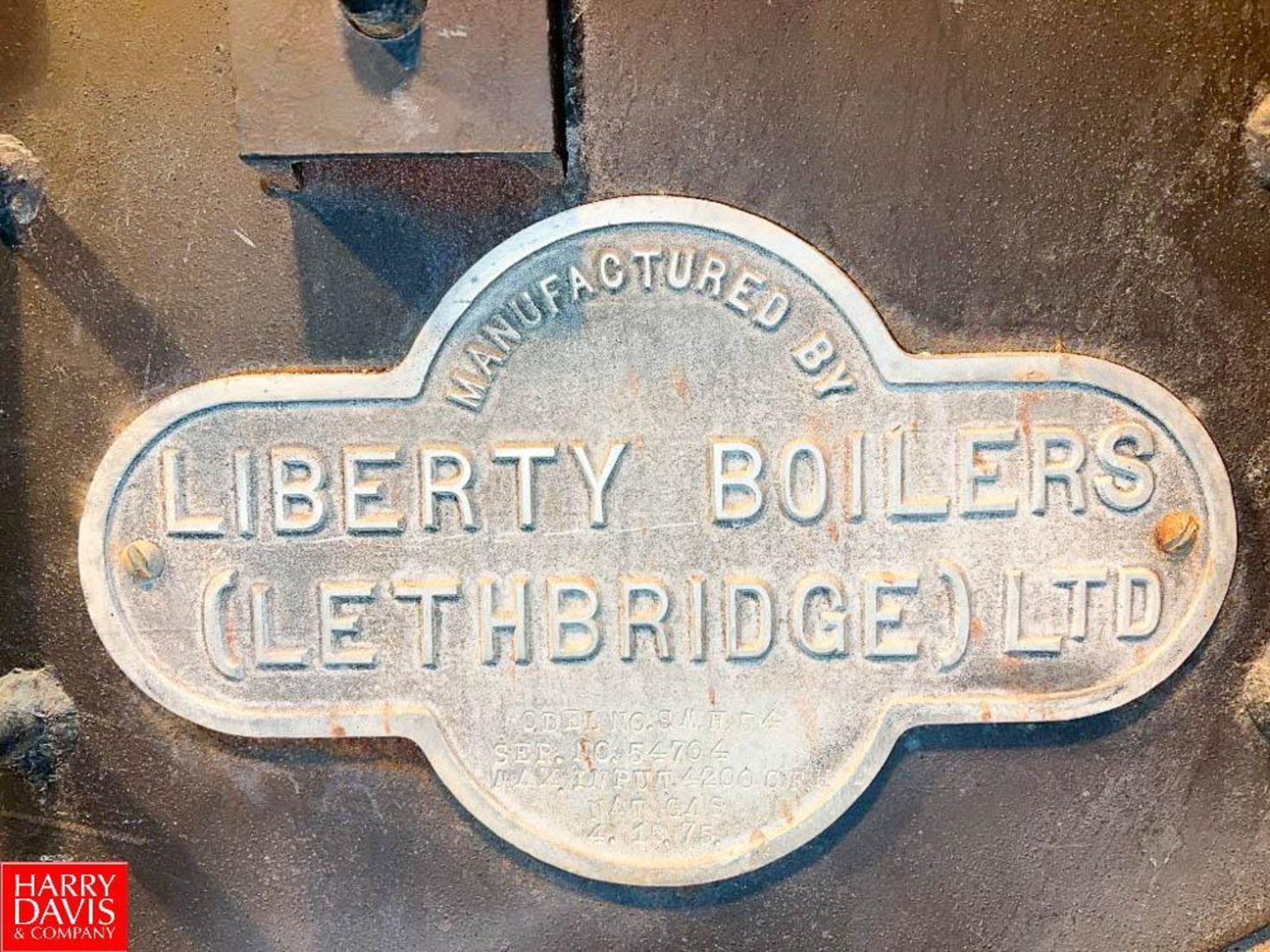 Liberty 125 HP Boiler, Model: C740G, S/N: 54704 - Rigging Fee: -Contact HDC - Image 3 of 3