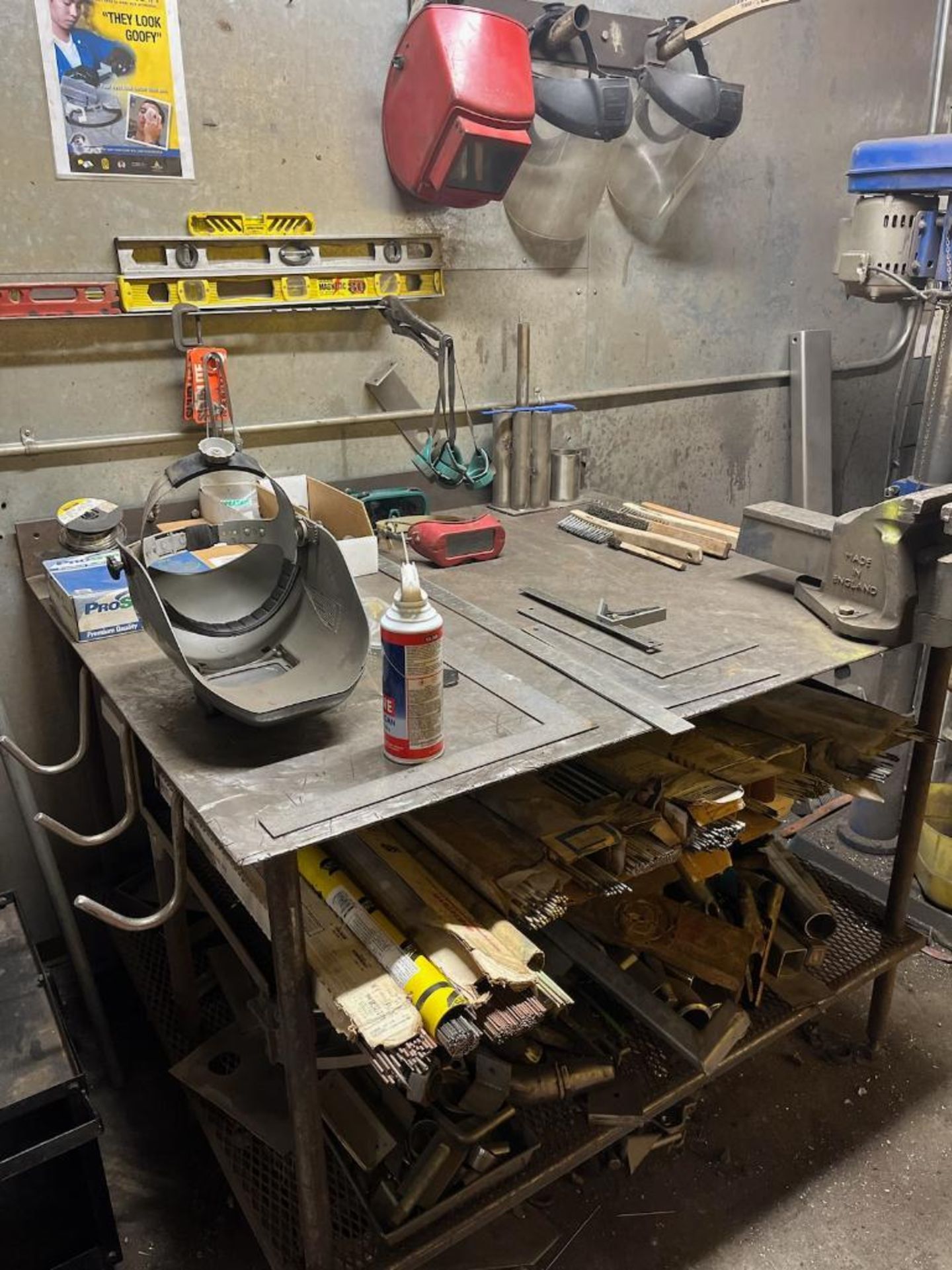 Bench Vise, S/S Piping and Fittings and Steel Work Bench, Dimensions = 5' x 4' - Image 2 of 6