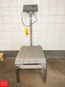 Mettler Toledo Wildcat S/S Scale, Mounted on S/S Stand, Dimensions = 20" x 16" - Rigging Fee: $75