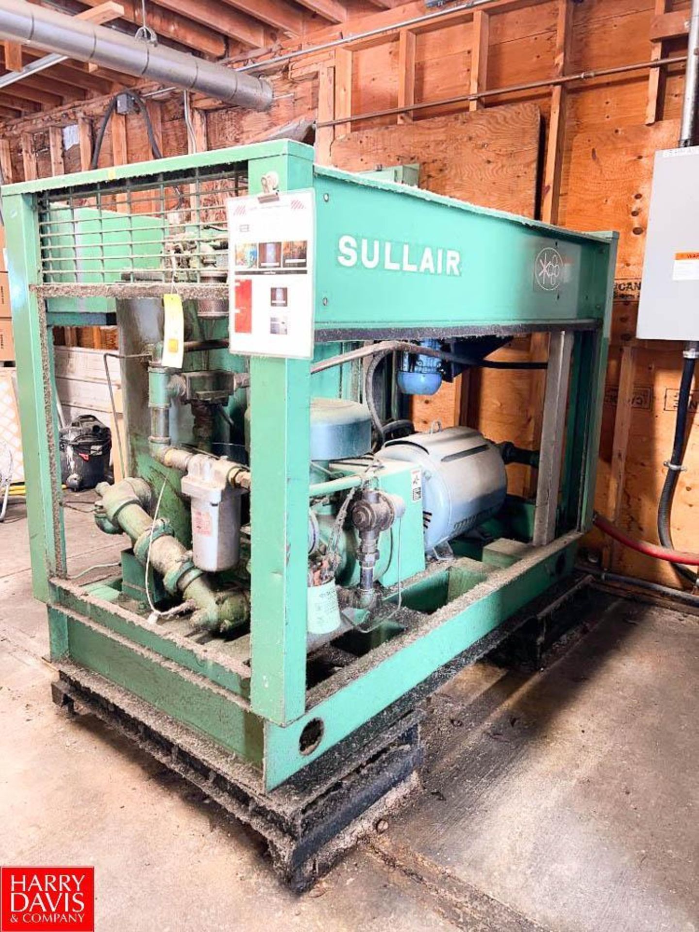 Sullair 50 HP, 125 PSIG Air Compressor, Model: 12B-50H, S/N: 003-57148 with Controls