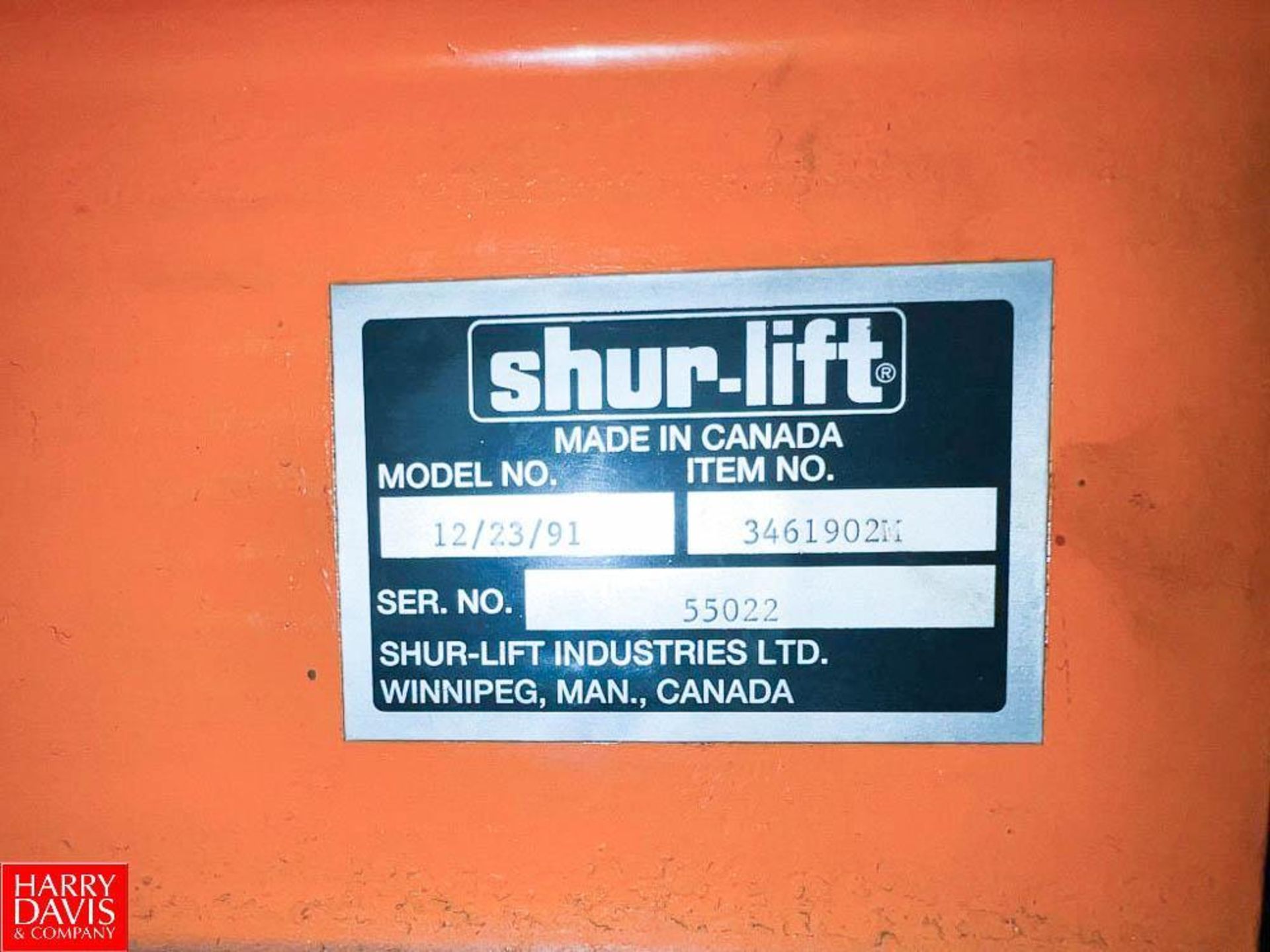 Shur-Lift 20 Ton Shop Press - Rigging Fee: $75 - Image 2 of 2