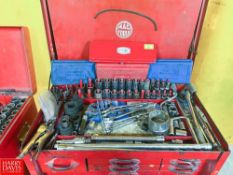 Mac Tools Mobile Tool Chest, Including: Ratchet Sets, Pliers, Screwdrivers, Hammers and Nail Sets