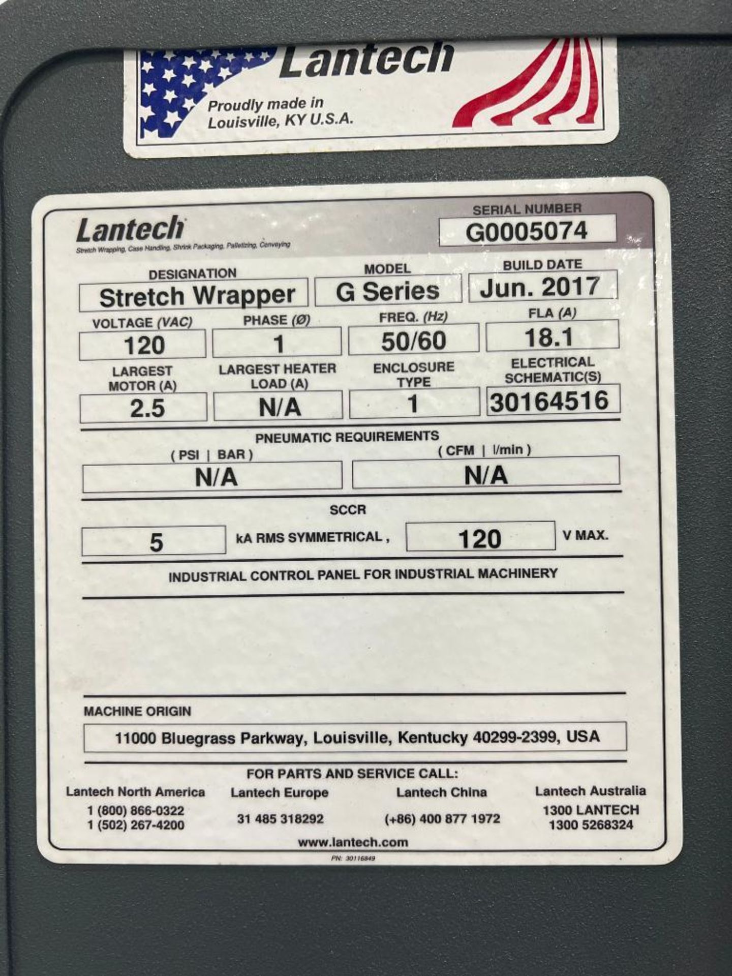 Lantech Stretch Wrapper, Model: G Series, S/N: G0005074 (Subject to BULK BID) - Rigging Fee: $1500 - Image 2 of 2