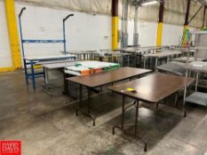 (9) Tables, Including: (6) Collapsible and (1) with Rack, Dimensions = up to 5' x 30" - Rigging Fee: